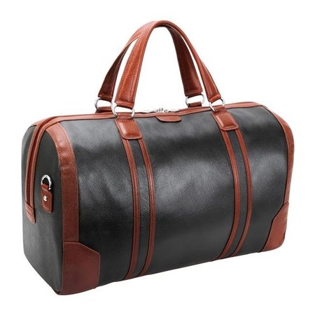 MCKLEINUSA McKlein USA 18192 20 in. U Series Kinzie Leather Two-Tone Tablet Carry-All Duffel Bag; Black 18192